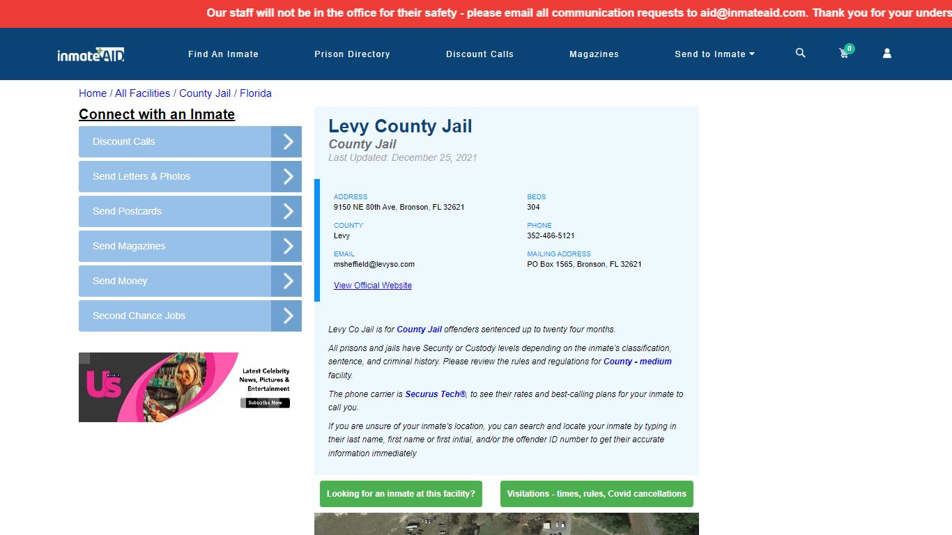 Levy County Jail - Inmate Locator - Bronson, FL